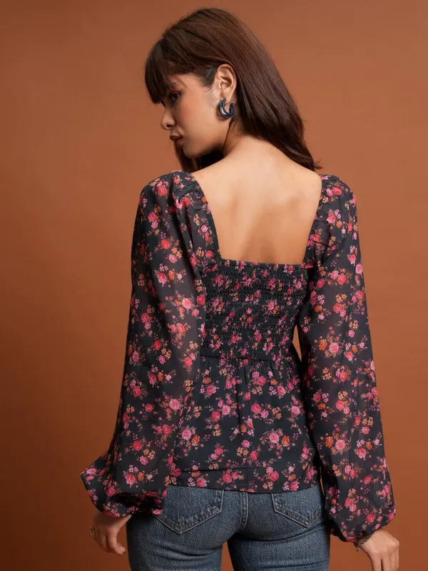 Printed Peplum Top