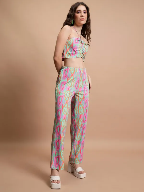 Tokyo Talkies Women Pink Top With Trouser