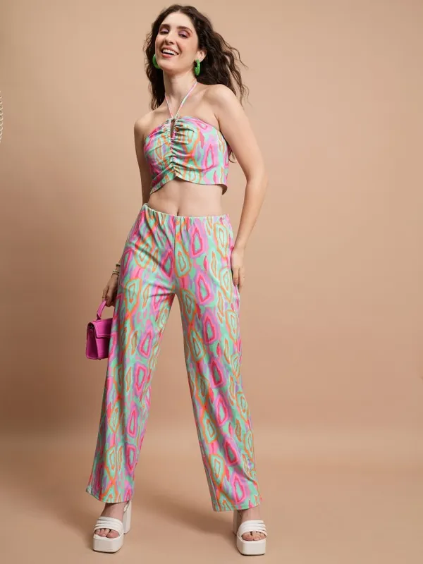 Tokyo Talkies Women Pink Top With Trouser