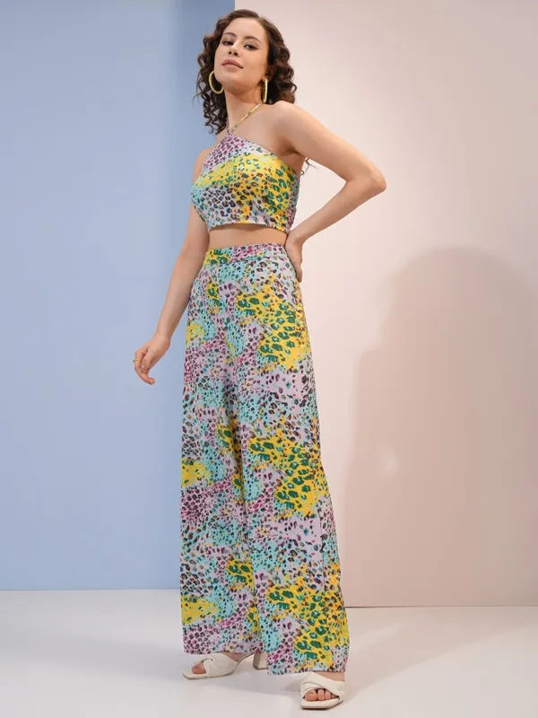 Tokyo Talkies Women Pink Women Top With Trouser Co-Ords