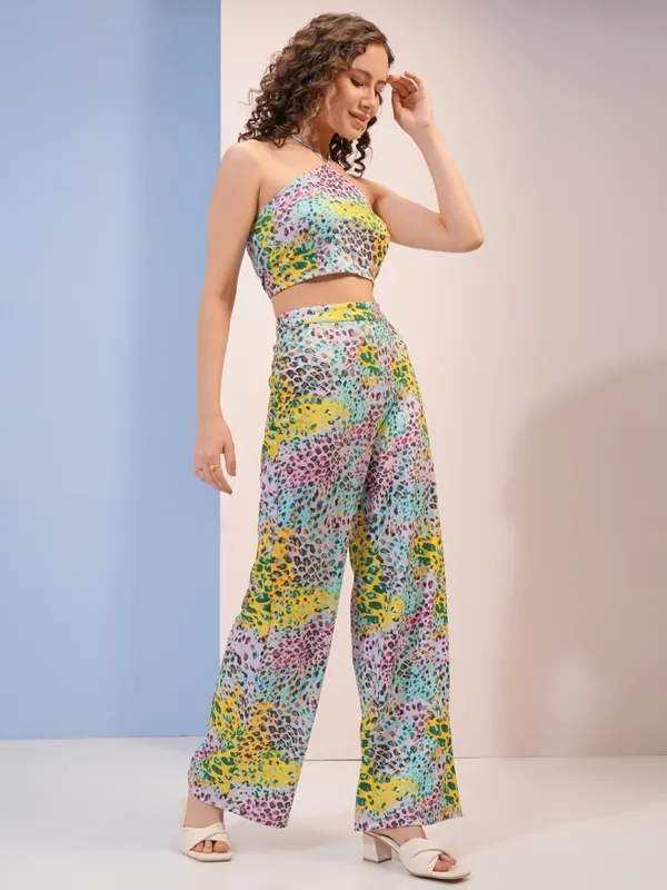 Tokyo Talkies Women Pink Women Top With Trouser Co-Ords