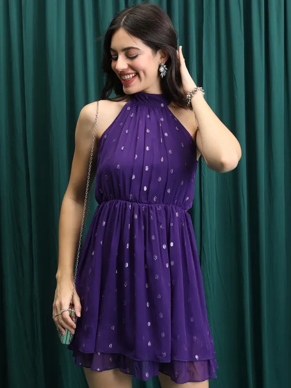 Solid Fit and Flare Dress