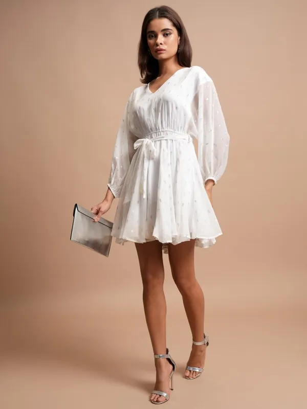 Self Design A-Line Dress