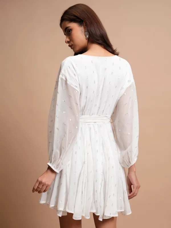 Self Design A-Line Dress