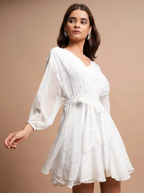 Self Design A-Line Dress