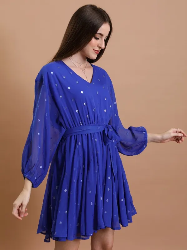 Solid Fit and Flare Dress