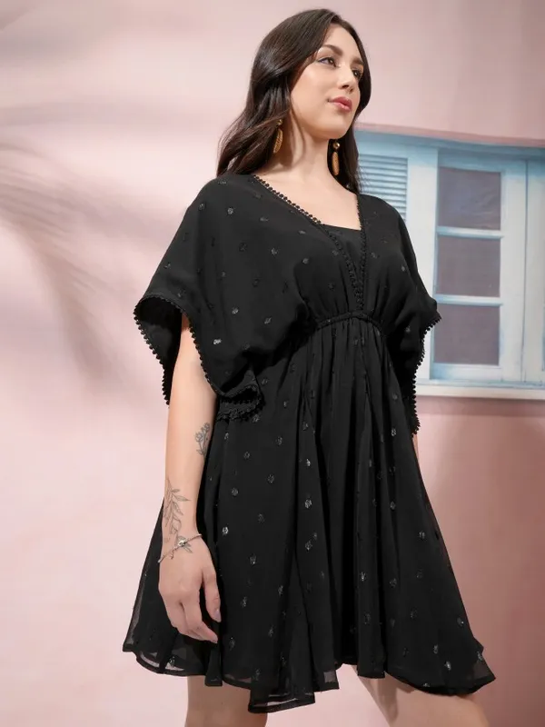 Self Design Fit and Flare Dress