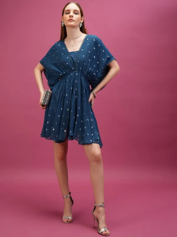 Self Design A-Line Dress