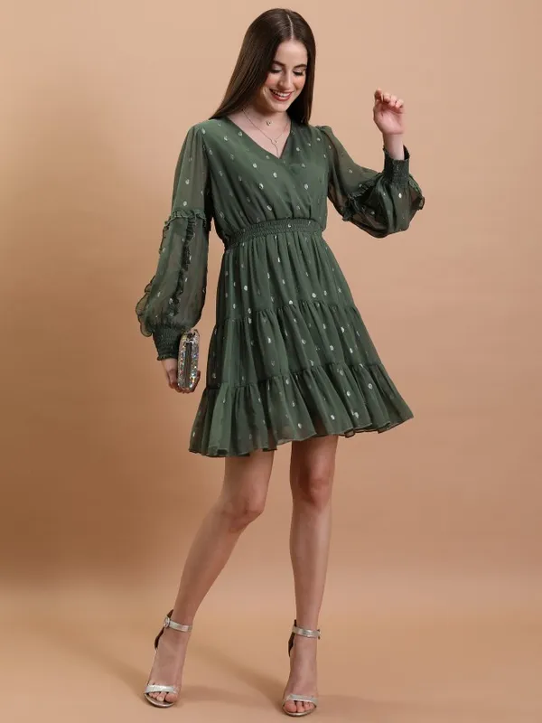 Solid Fit and Flare Dress
