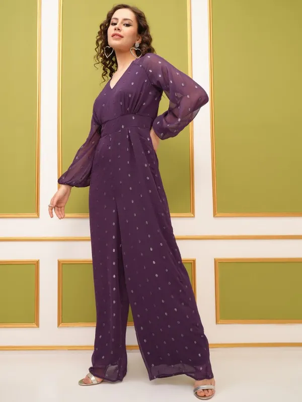 Self Design Regular Fit Jumpsuit
