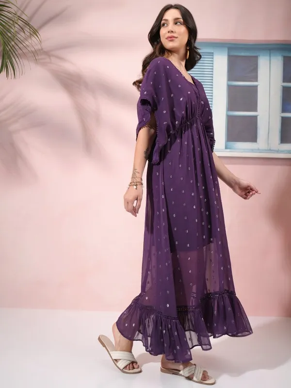 Self Design Fit and Flare Dress