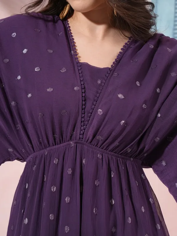 Self Design Fit and Flare Dress
