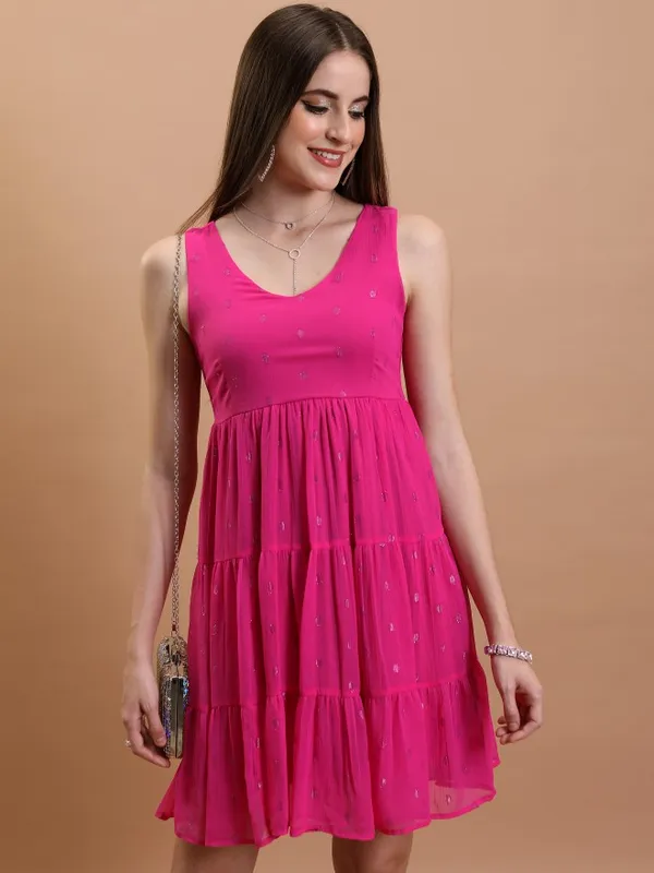 Solid Fit and Flare Dress