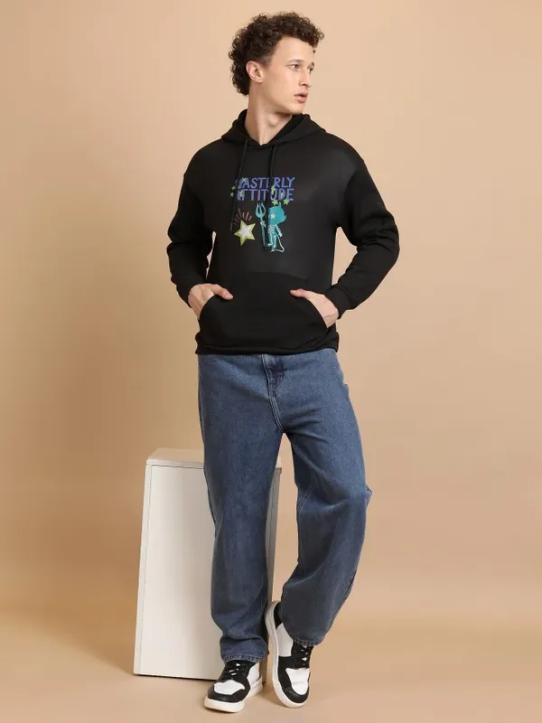  Highlander Men Black Hood Pullover Sweatshirts