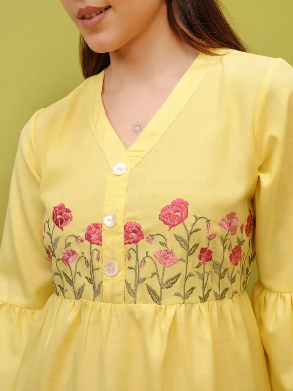 Embroidered Fit And Flare Dress