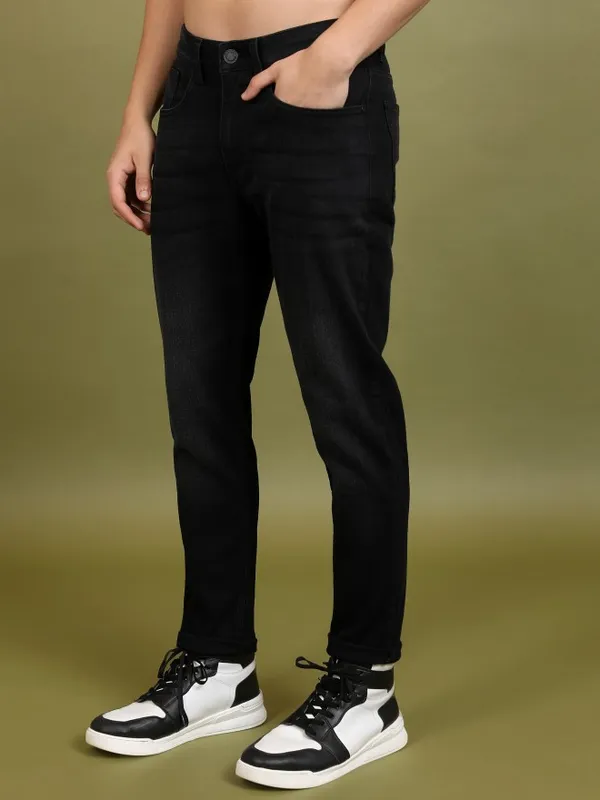  Highlander Men Black Slim Fit Clean Look Jeans
