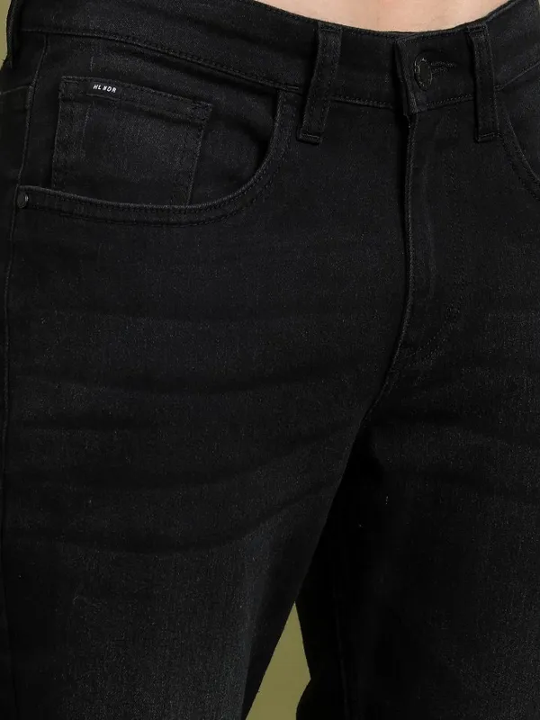  Highlander Men Black Slim Fit Clean Look Jeans