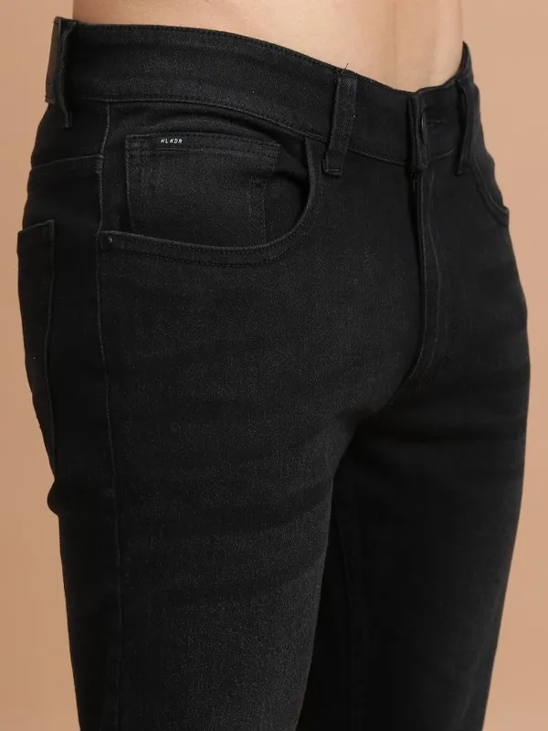  Highlander Men Black Skinny Fit Clean Look Jeans