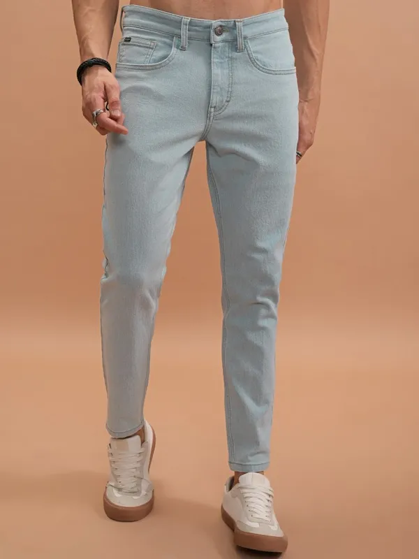  Highlander Men Blue Tapered Fit Clean Look Jeans