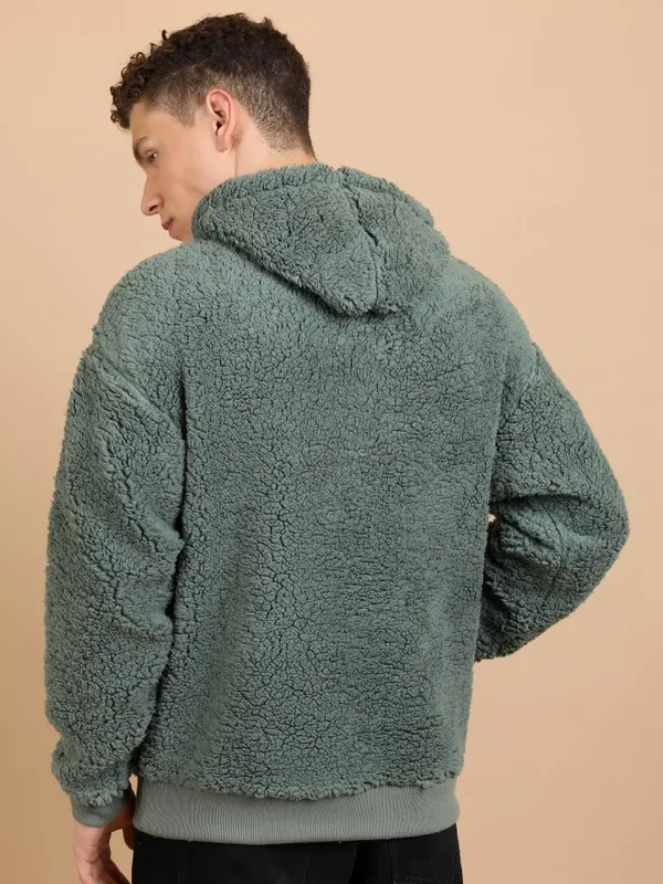 Highlander Men Green Hood Pullover Sweatshirts