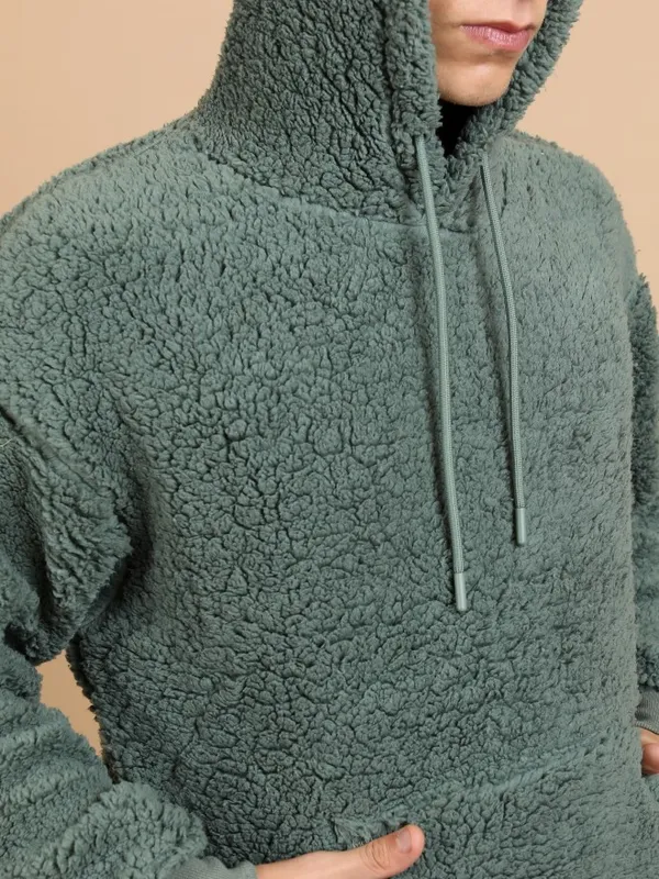  Highlander Men Green Hood Pullover Sweatshirts
