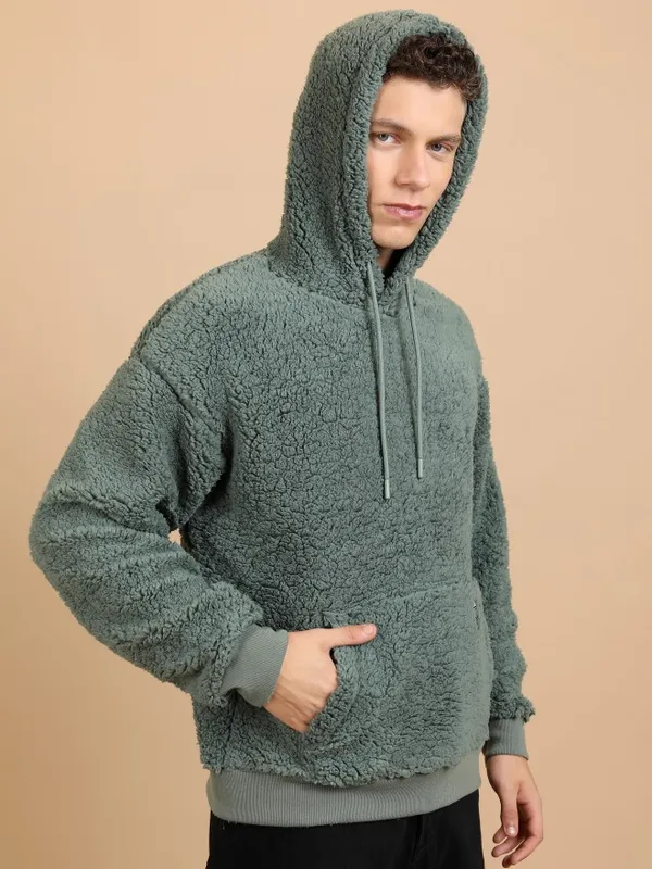  Highlander Men Green Hood Pullover Sweatshirts
