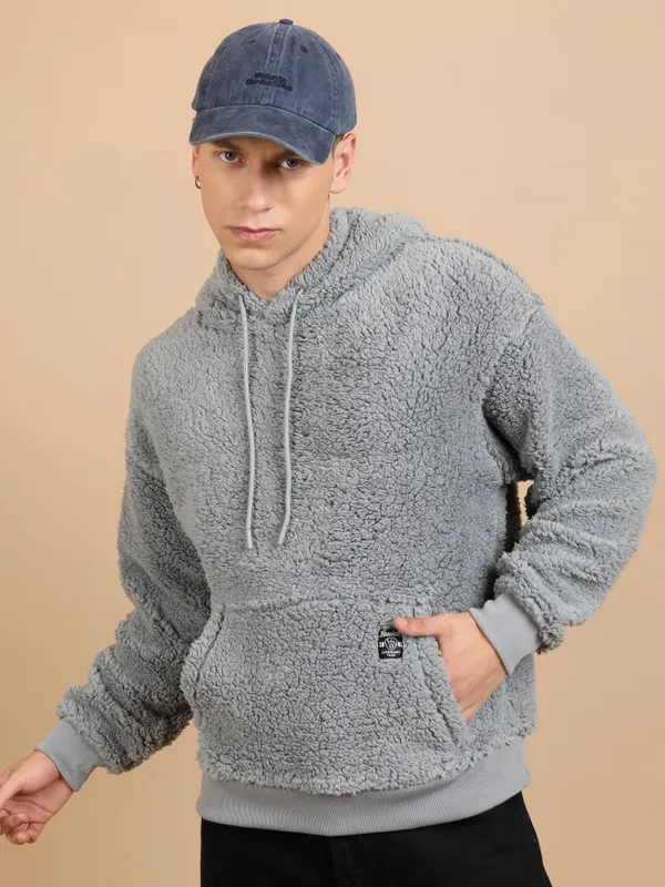  Highlander Men Grey Hood Pullover Sweatshirts
