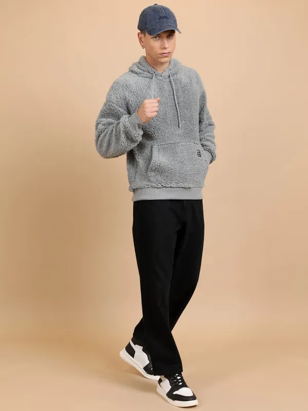  Highlander Men Grey Hood Pullover Sweatshirts