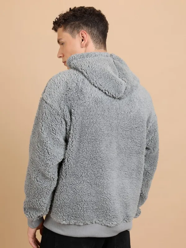  Highlander Men Grey Hood Pullover Sweatshirts