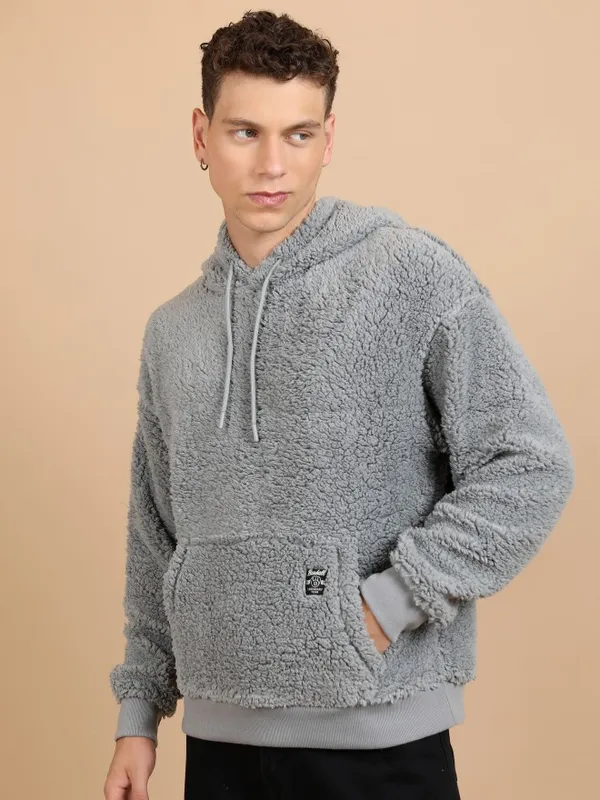  Highlander Men Grey Hood Pullover Sweatshirts