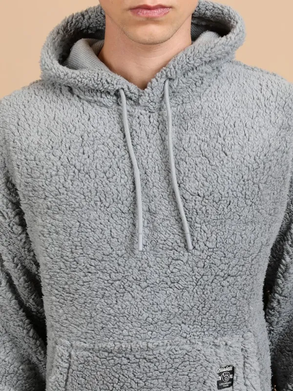  Highlander Men Grey Hood Pullover Sweatshirts