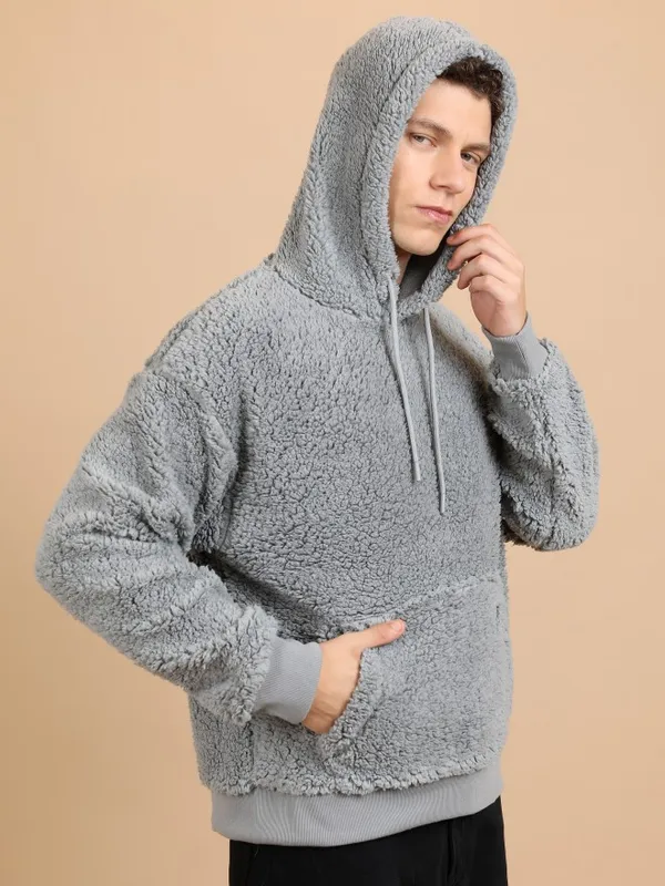  Highlander Men Grey Hood Pullover Sweatshirts