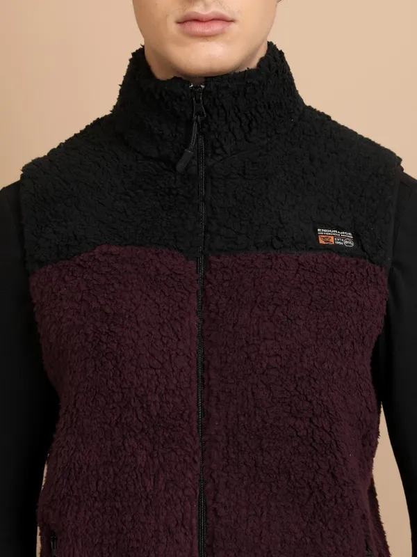  Highlander Men Black High Neck Front-Open Sweatshirts