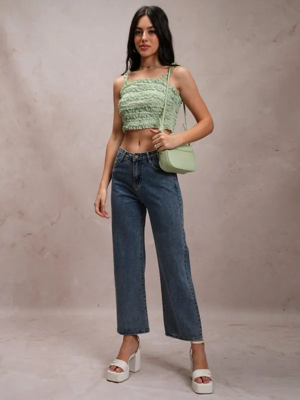  Tokyo Talkies Women Green Printed Tops