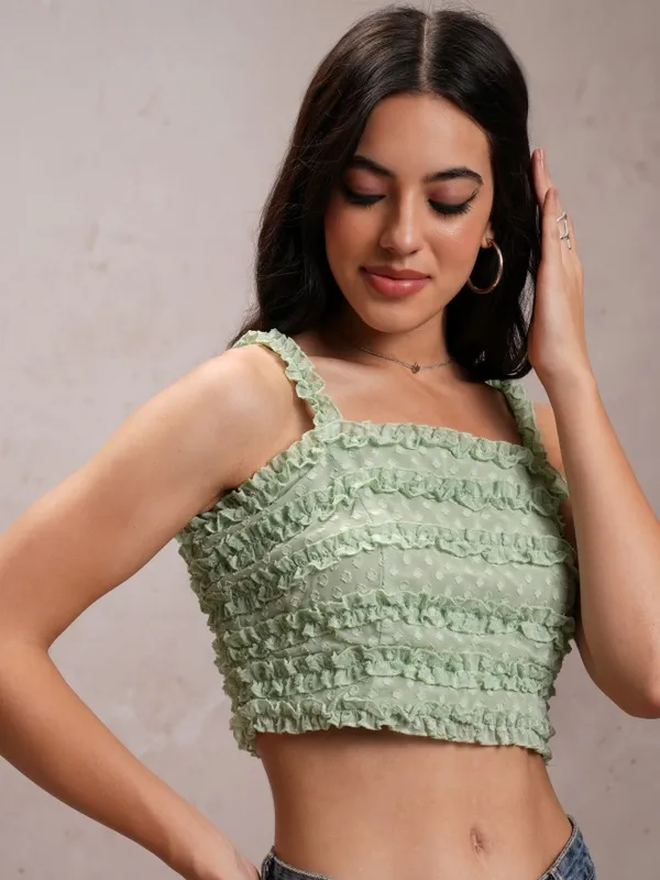 Tokyo Talkies Women Green Printed Tops