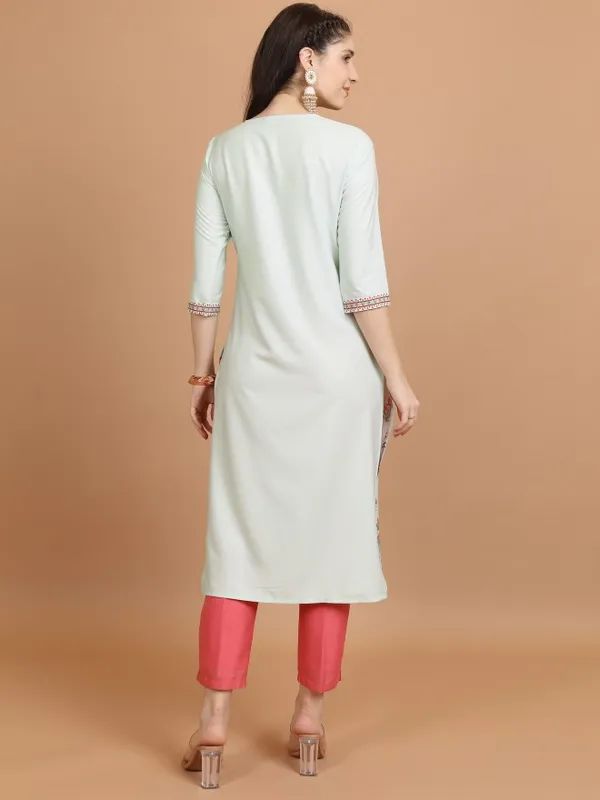  Ketch Women Sage Printed Straight Kurtas