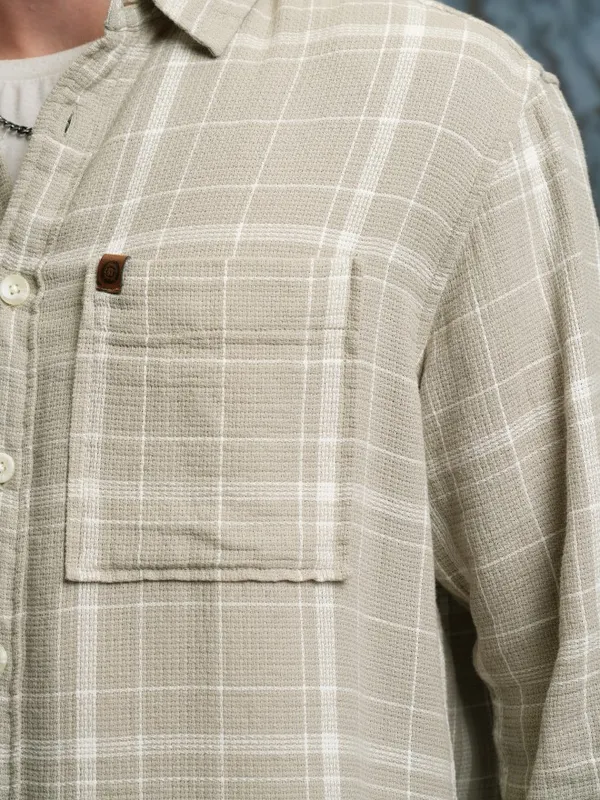 Locomotive Men Grey Checked Oversized Fit Casual Shirts