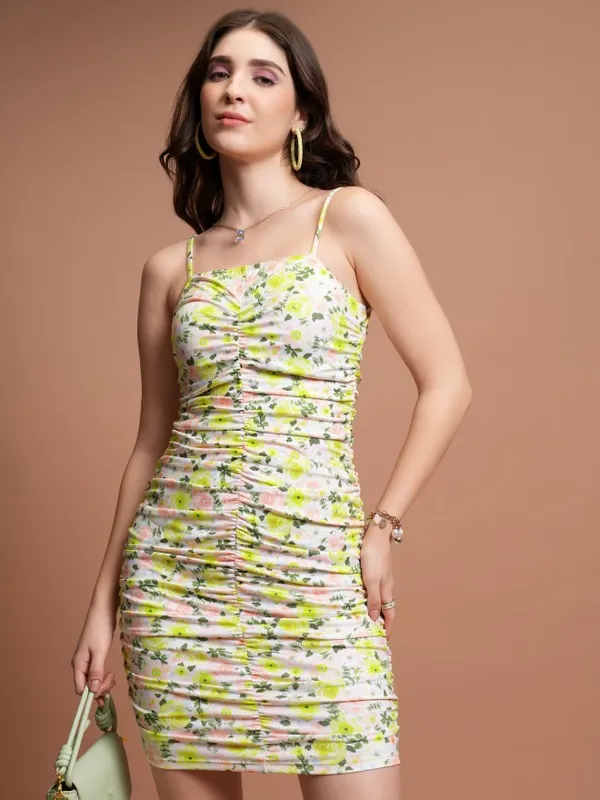  Tokyo Talkies Women Yellow Printed Bodycon Dresses