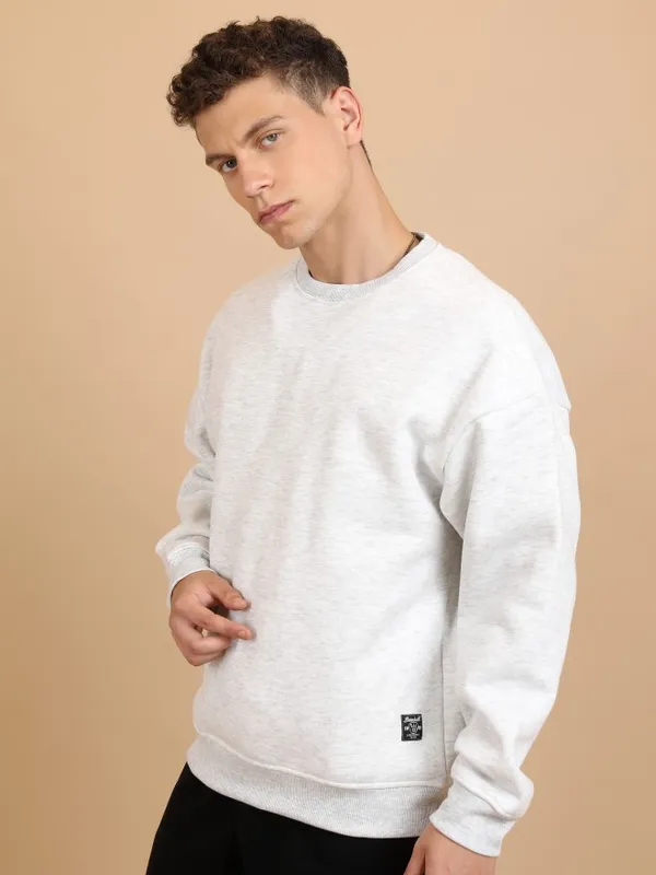  Highlander Men White Round Neck Pullover Sweatshirts