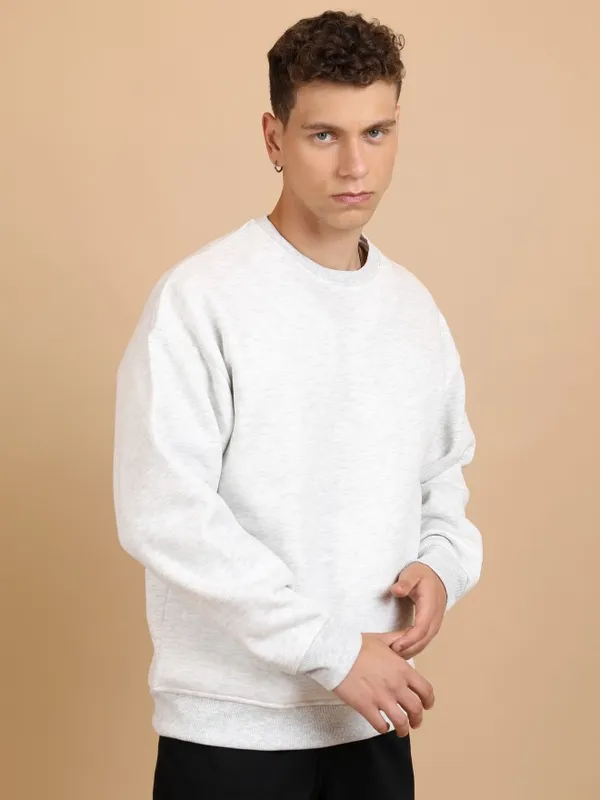  Highlander Men White Round Neck Pullover Sweatshirts