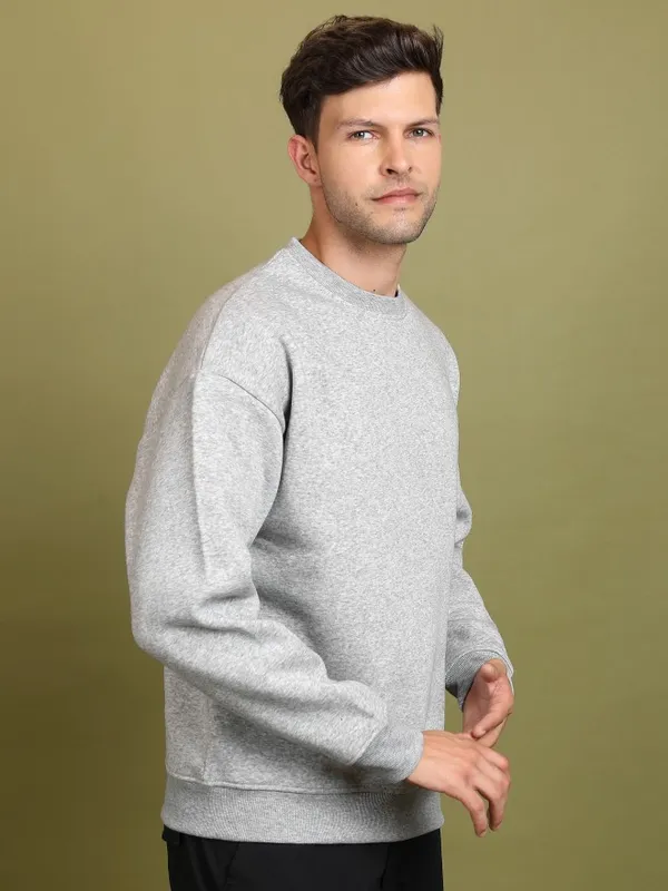  Highlander Men Grey Round Neck Pullover Sweatshirts