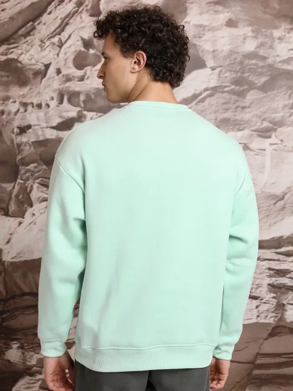  Highlander Men Green Round Neck Pullover Sweatshirts