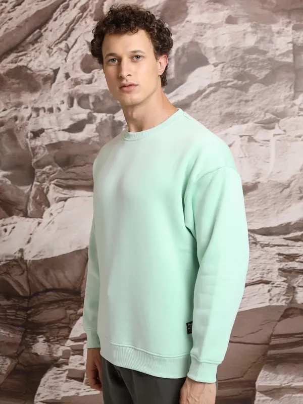  Highlander Men Green Round Neck Pullover Sweatshirts