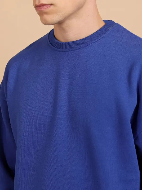  Highlander Men Blue Round Neck Pullover Sweatshirts