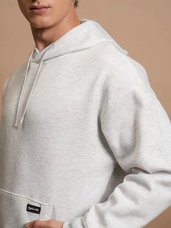 Highlander Men White Hooded Pullover Sweatshirt