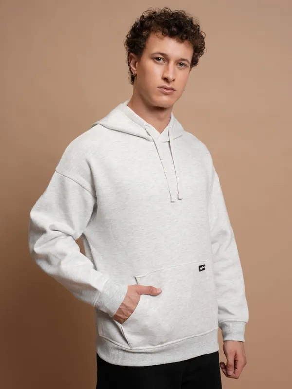 Highlander Men White Hooded Pullover Sweatshirt