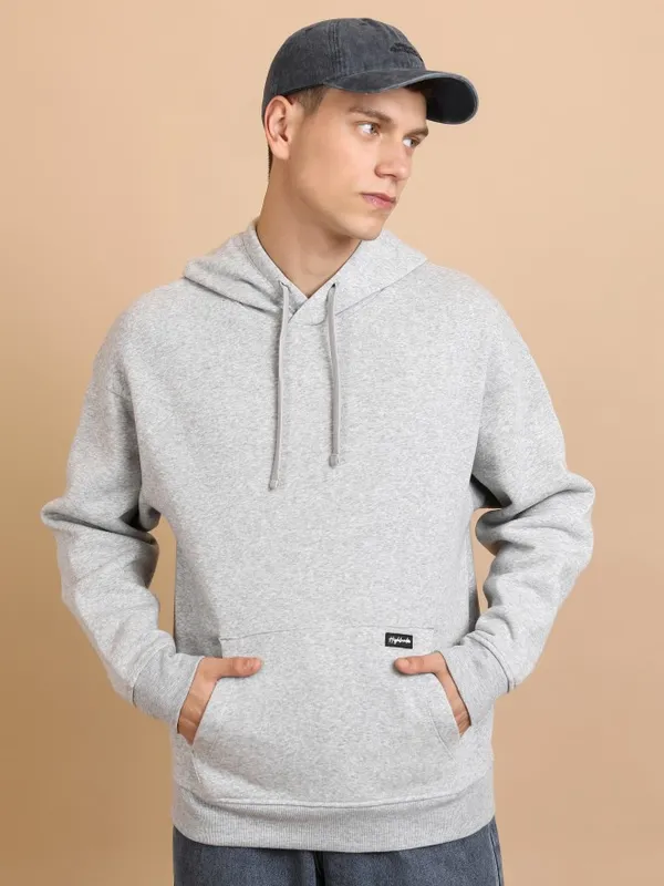Men Solid Oversized Fit Sweatshirt