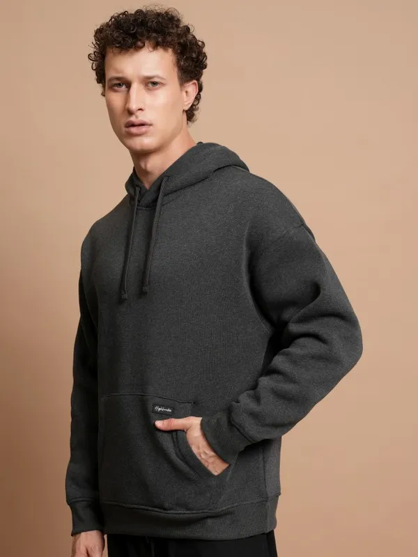  Highlander Men Grey Hood Pullover Sweatshirts