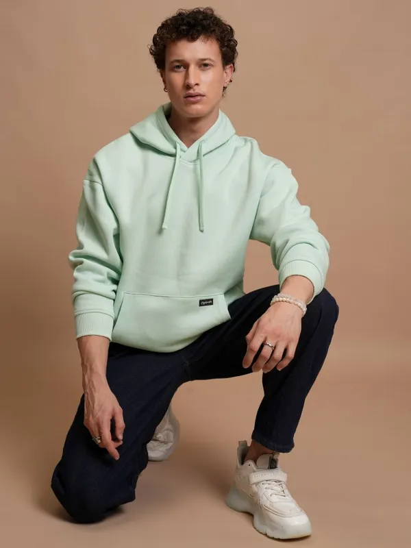  Highlander Men Green Hood Pullover Sweatshirts