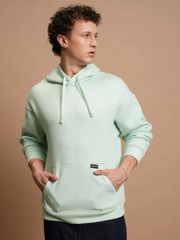 Men Solid Oversized Fit Sweatshirt